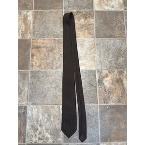 Par Excellence Mens Vintage Brown Twill Necktie Solid Polyester WPL 10580